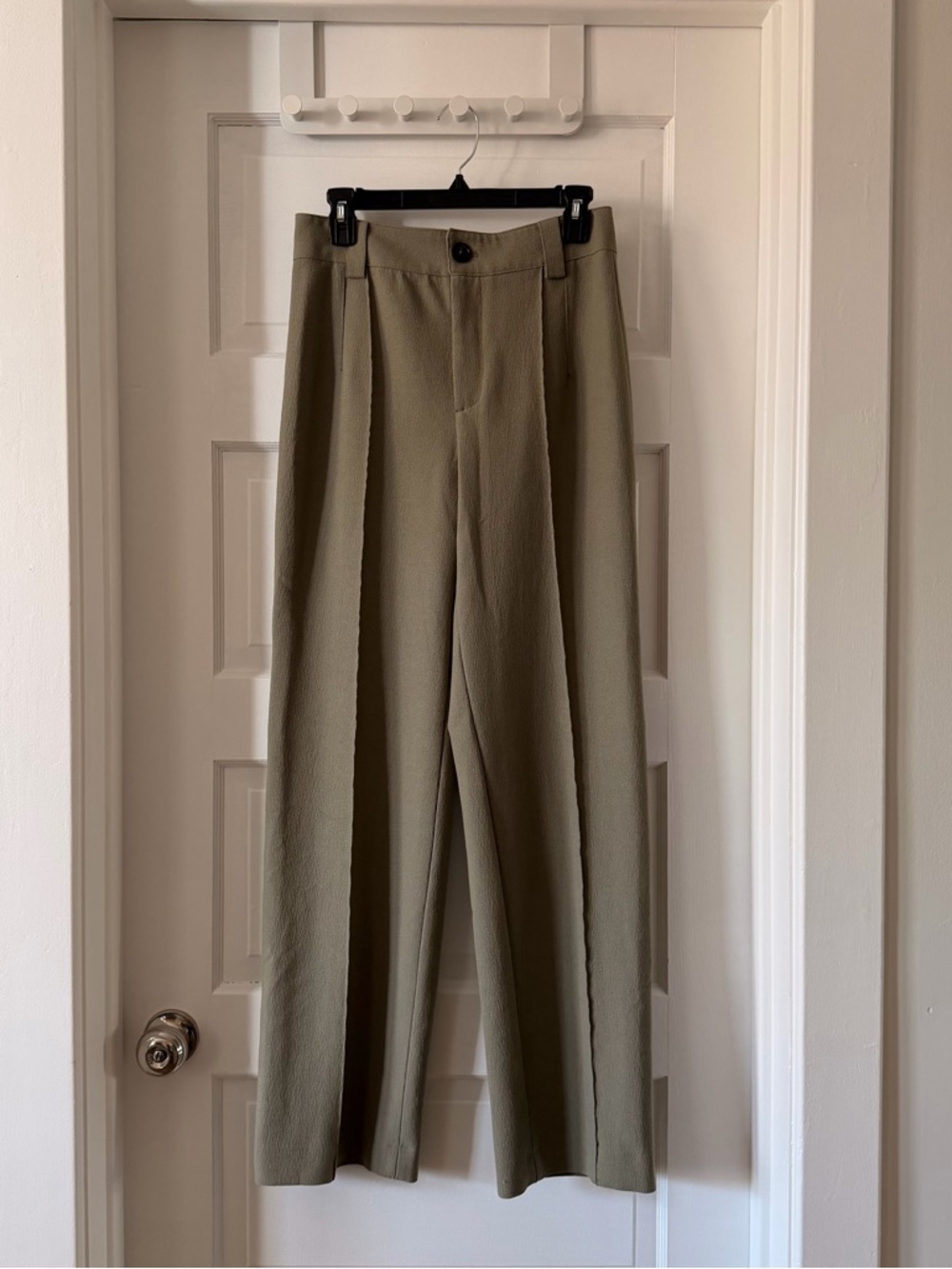 Zara High-Waist Wide Leg Trouser Pants in Sage/Olive Green